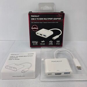 Macally UCHDMI‎ USB-C to HDMI Multiport Adapter Hub for MacBook White